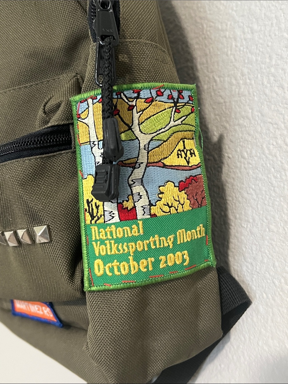 Vintage Dickies by Yak Pak Green Backpack with Metal Stud Accents Customized - Picture 5 of 9